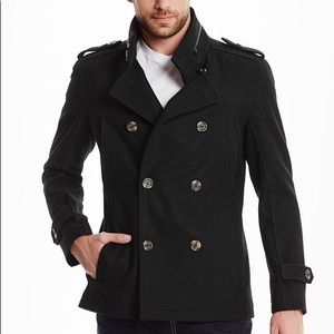 GUESS Double-Breasted Peacoat